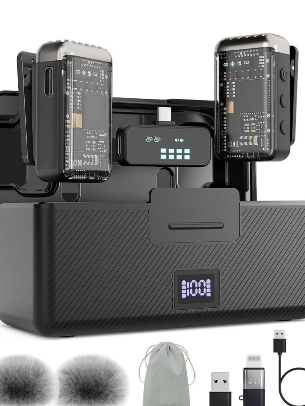 Wireless Lavalier Microphone for iPhone & Android – USB-C Clip-On Mic